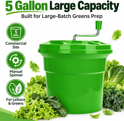 5 Gallon Large Commercial Manual Salad Spinner/Dryer