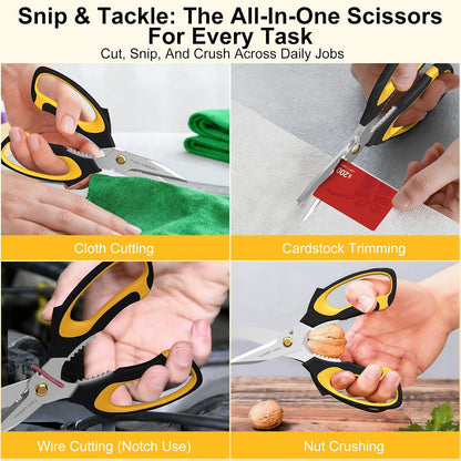 8“ Sharp Heavy Duty Kitchen Scissors, Multi Purpose Kitchen Shears for Food