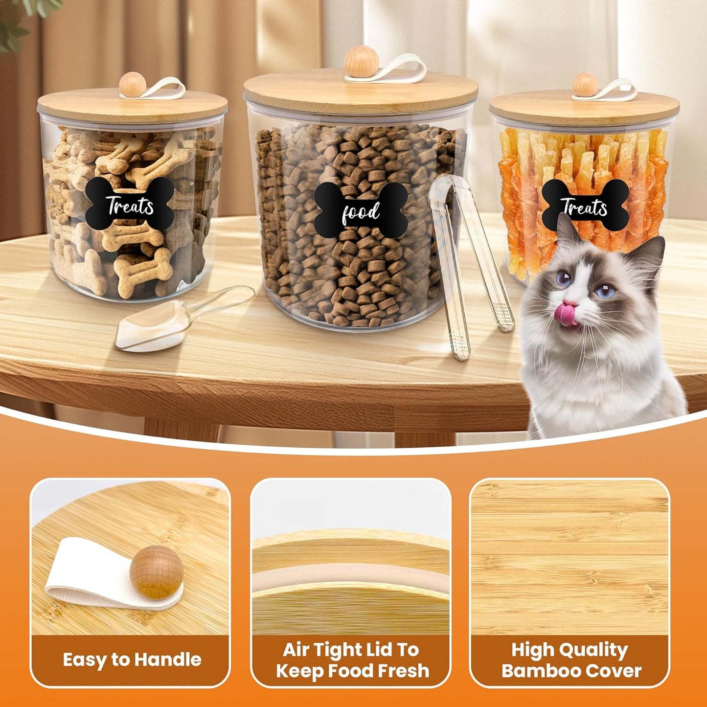 HOYTAMDA 25-40Lbs Rice Container,Collapsible Airtight Food Storage Containers with Wheels,Handle,Rice Storage Container with Small Bin and Scoop,Rice Dispenser for Flour Sugar Cereal Grain Dog Cat