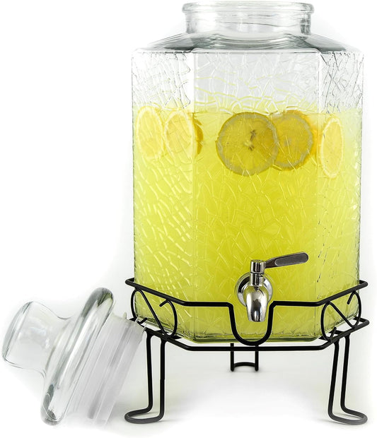 Redfern 2.5 Gallon Glass Beverage Dispenser Stainless Spigot and Stand