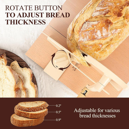Manual Bread Slicer for Homemade Bread,Even Slicing from Thin to Thick