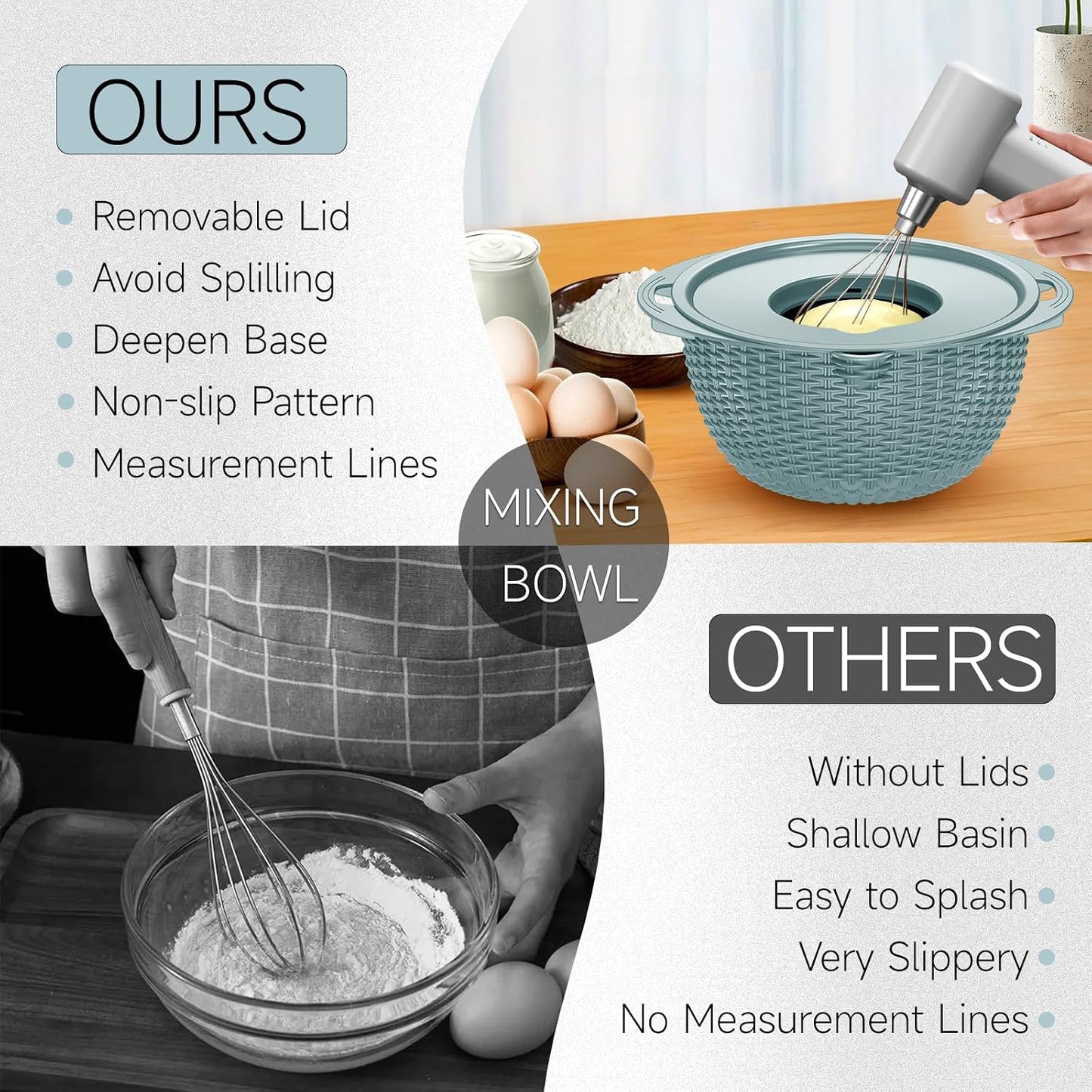 4-1 Colander with Bowl & Spoons Set - Rotatable Colander for kitchen with New Upgraded Graters, Food Strainer(Patented) for Pasta, Fruits, Vegetables, Funny Presents for Women, Beige