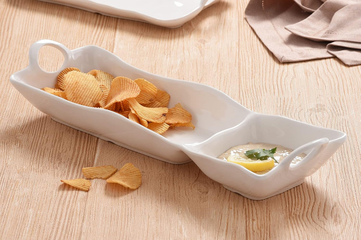 Pampa Bay Shatterproof Melamine Chip and Dip, 18.5 x 5.5 Inch, Food, Freezer, Dishwasher Safe, Aqua