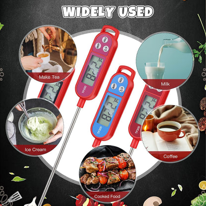Copkim Food Thermometer Instant Read Probe BBQ,Red