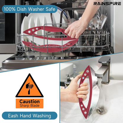 Rainspire 12" Pizza Cutter Rocker Blade Stainless Steel Pizza Rocker with Cover Sharp Blade Pizza Knife Dishwasher Safe Kitchen Gadgets Home Essentials, Black