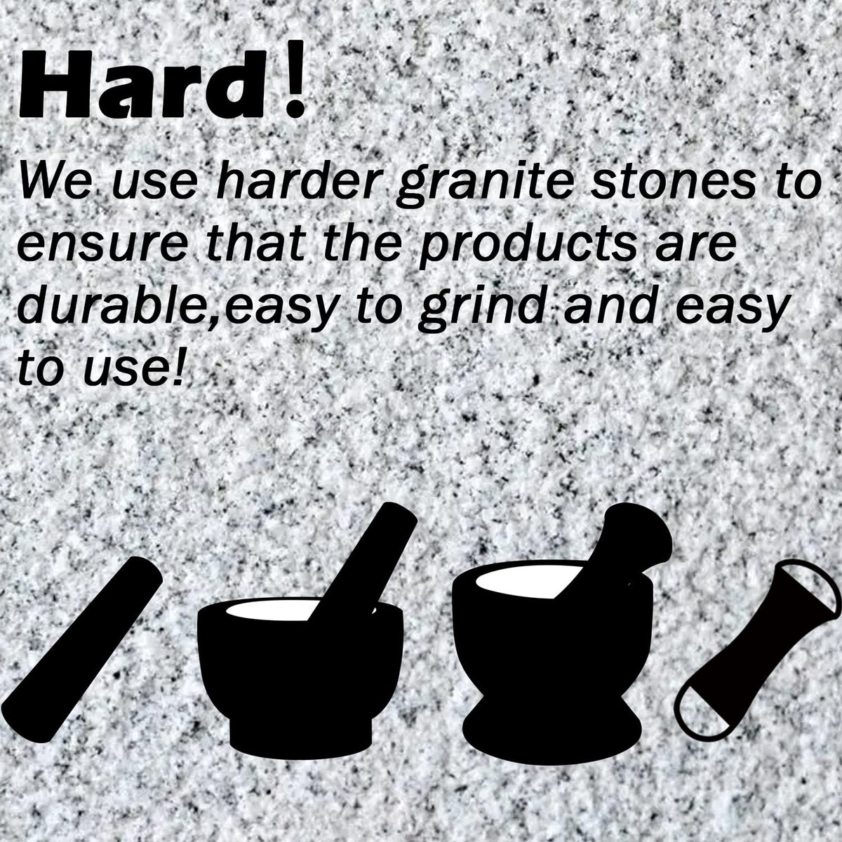 Tianman Marble Replacement Pestle 5.9" Length Polished, Use Pestle on Both Ends (Only Pestle Mortar Not Included) (Grey Marble Polished)