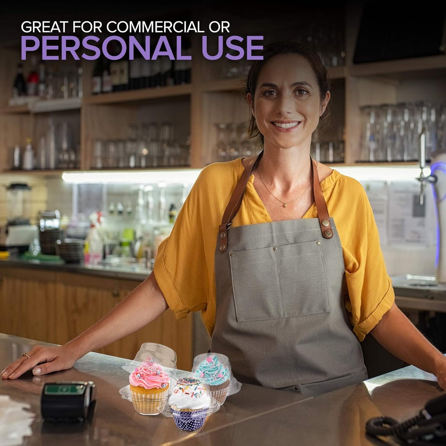 Stock Your Home Individual Plastic Cupcake Containers Disposable with Connected Airtight Dome Lid (100 Count) Clear Single Cupcake Container, BPA Free