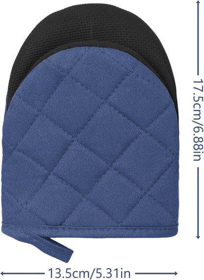 Goldmeet Mini Oven Mitts 2-Pack, 7"x5.5", 500°F Silicone Grip, Gray