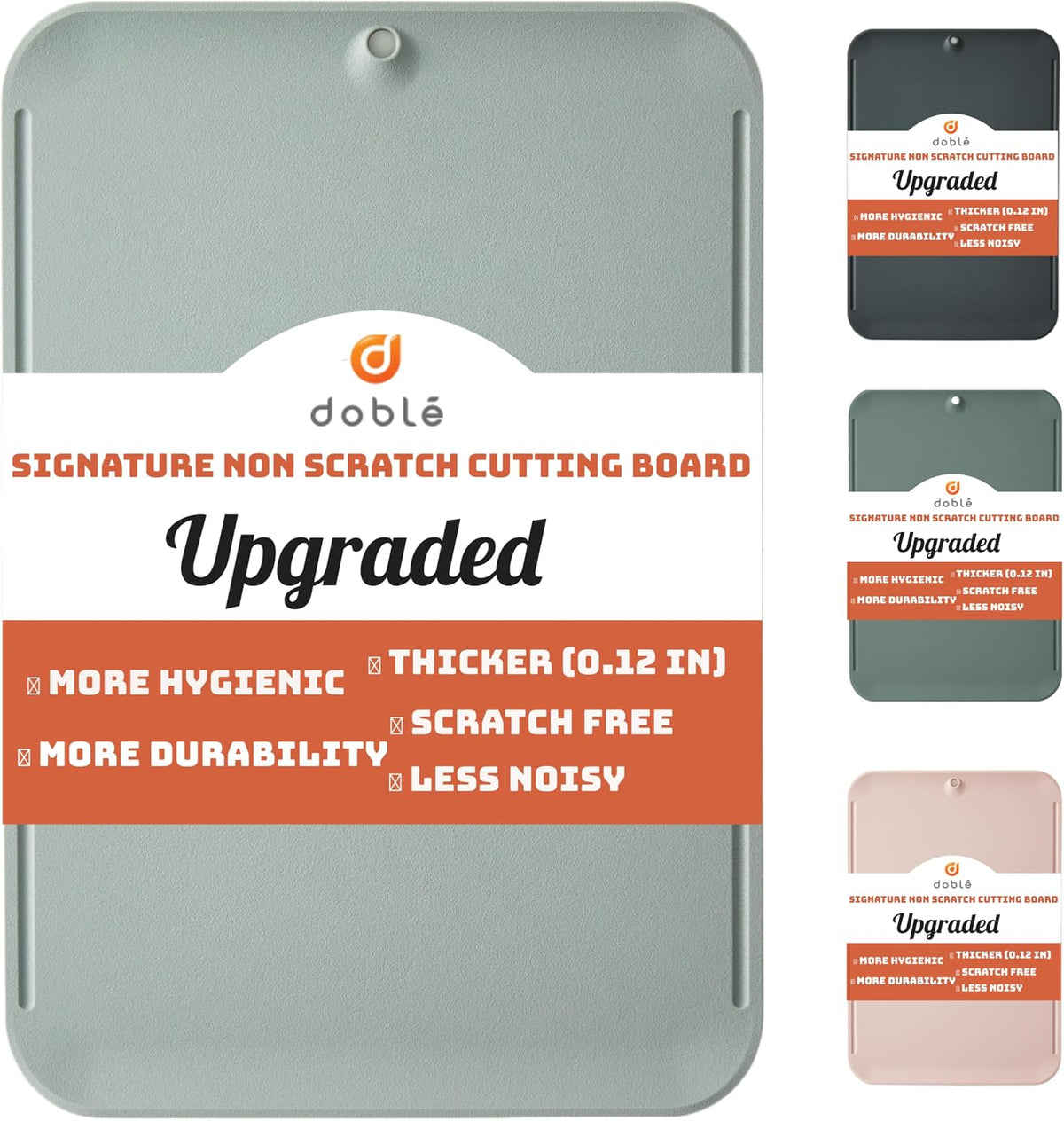 Premium Upgraded doblé Non-Scratch Flexible Cutting Board for Chopping, Scratch Free, Juice Grooves with Easy Grip Handle, Non-Slip Dishwasher Safe for Kitchen 9.3" x 13.7" (Deep Black)