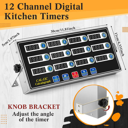 Relaxweex Commercial Digital Kitchen Timer for Cooking, 8 Channel