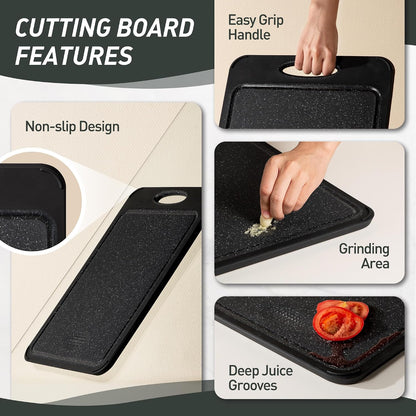 2 Packs Stainless Steel Cutting Board Set, Best Non Toxic Cutting Boards for Kitchen, Double Sided Metal Chopping Board for Meat/Fruit/Vegetables, Food Grade Kitchen Set Gift, [16”×11”+18”×12” Inch]