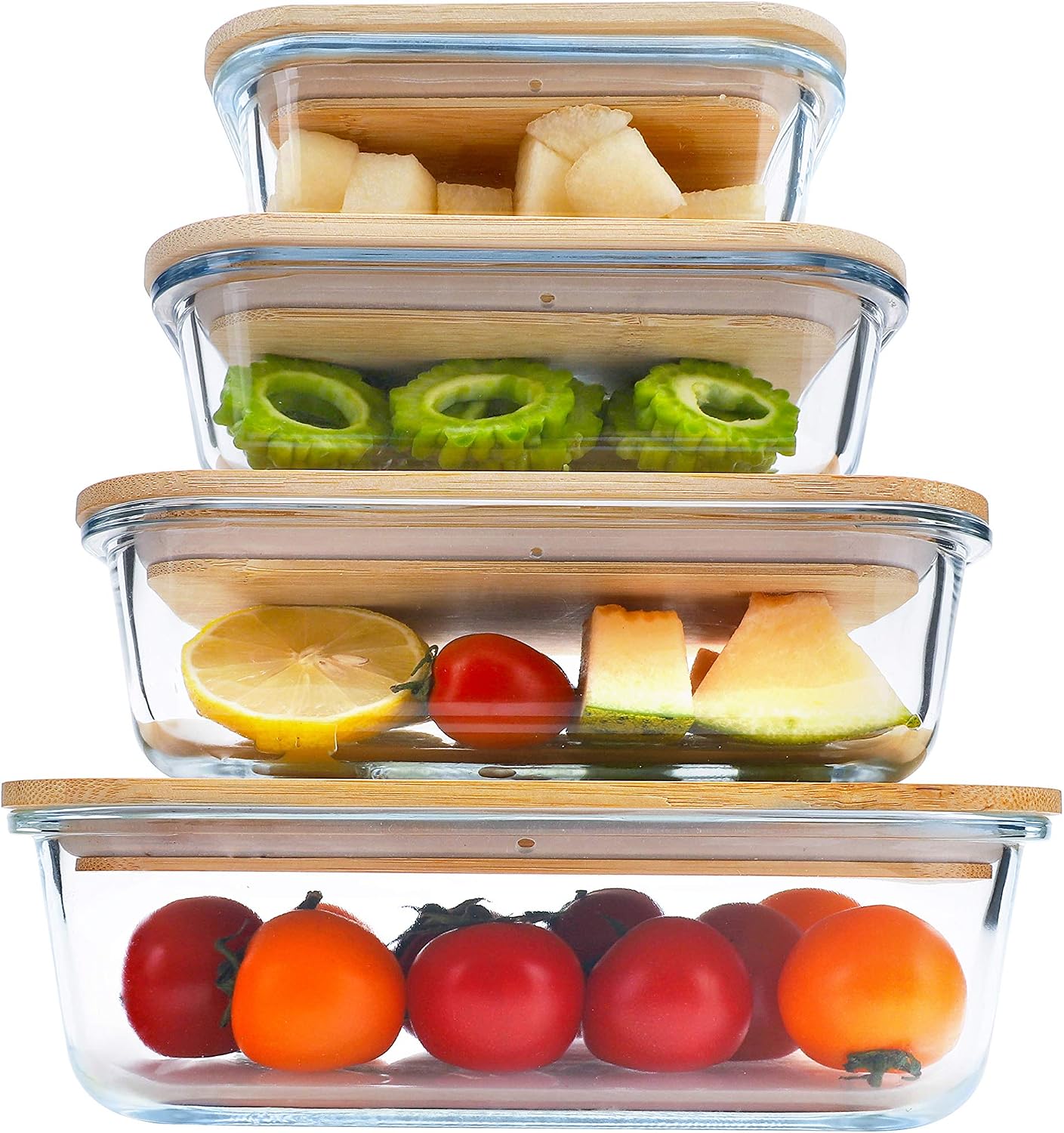 BlueHills Premium Glass Meal Prep Lunch Containers with Snap Green Lock Lids Glass Food Containers BPA-Free Oven Freezer Dishwasher Safe 5 pack set 10 pieces 36 Oz 4.5 cups (G002 Two Compartments)