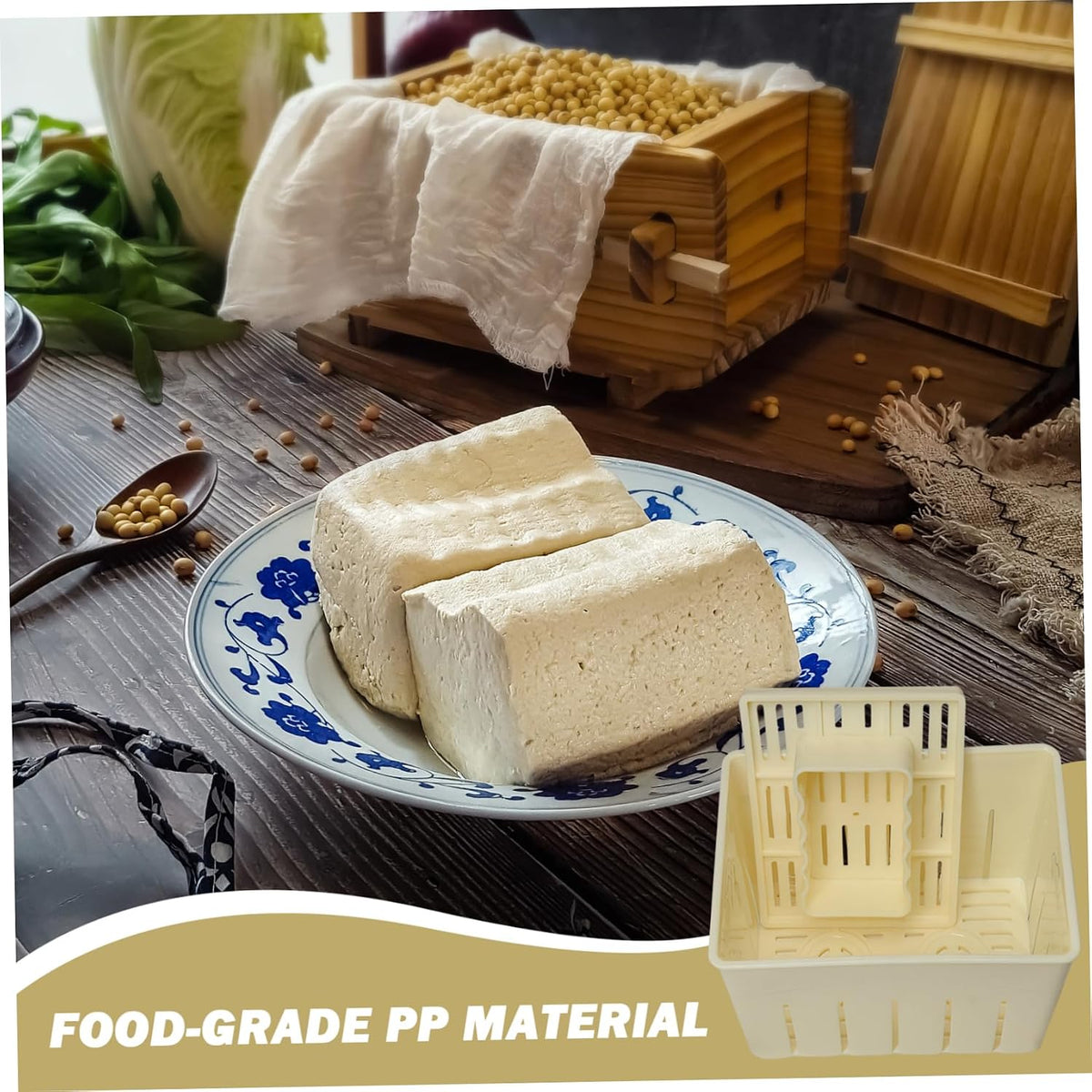Tofu Press,3Pcs Homemade Tofu Maker,Food Grade PP Tofu Mold,Rectangular DIY Cheese Press Kitchen Gadgets, Cloth Not Included - 5.5x4.3x3.7in