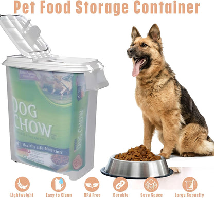 Buddeez Pet Food Storage Dispensers Plastic 4 Gallon - Airtight Flip Top for Freshness - Dry Dog Food, Cat Food or Bird Seed Plastic Containers (Set of 2)