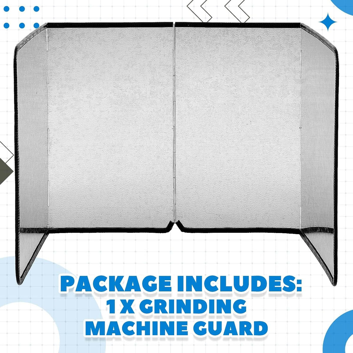 Foldable Grinder Splatter Guard, 39.37 x 16.14 Inch Galvanized Sheet Screen