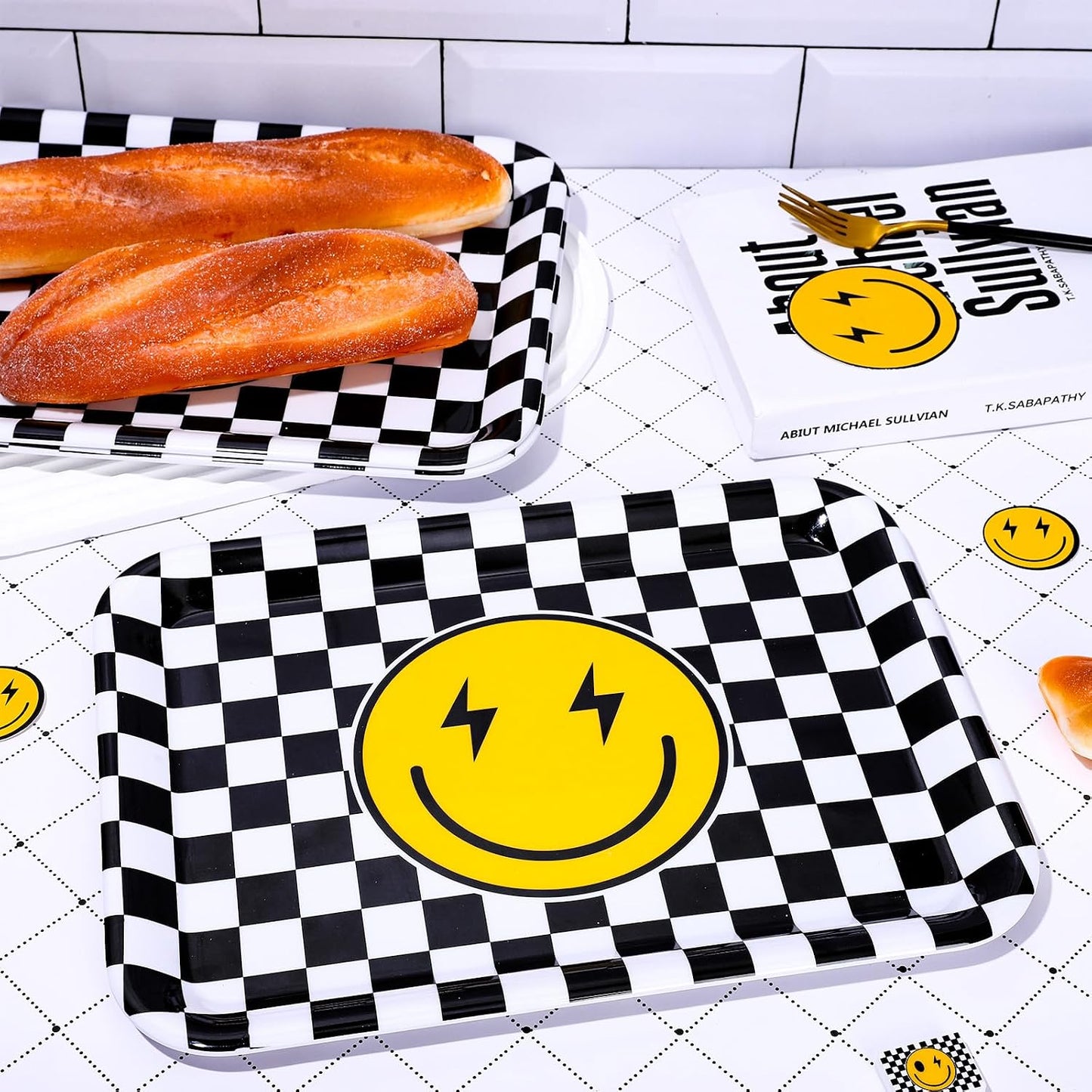 JarThenaAMCS 3Pcs Graduation Serving Trays 13 x 10 Inch Bachelor' s Hat Diploma Glitter Reusable Melamine Platter Congrats 2026 Grad Serving Dishes for Graduate Party Sharing Snacks Fruit Dessert