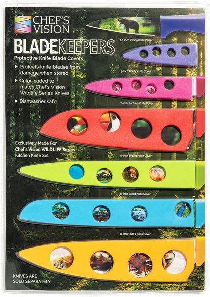 CHEF'S VISION Landscape BladeKeepers, 6 Color-Matched Knife Blade Covers