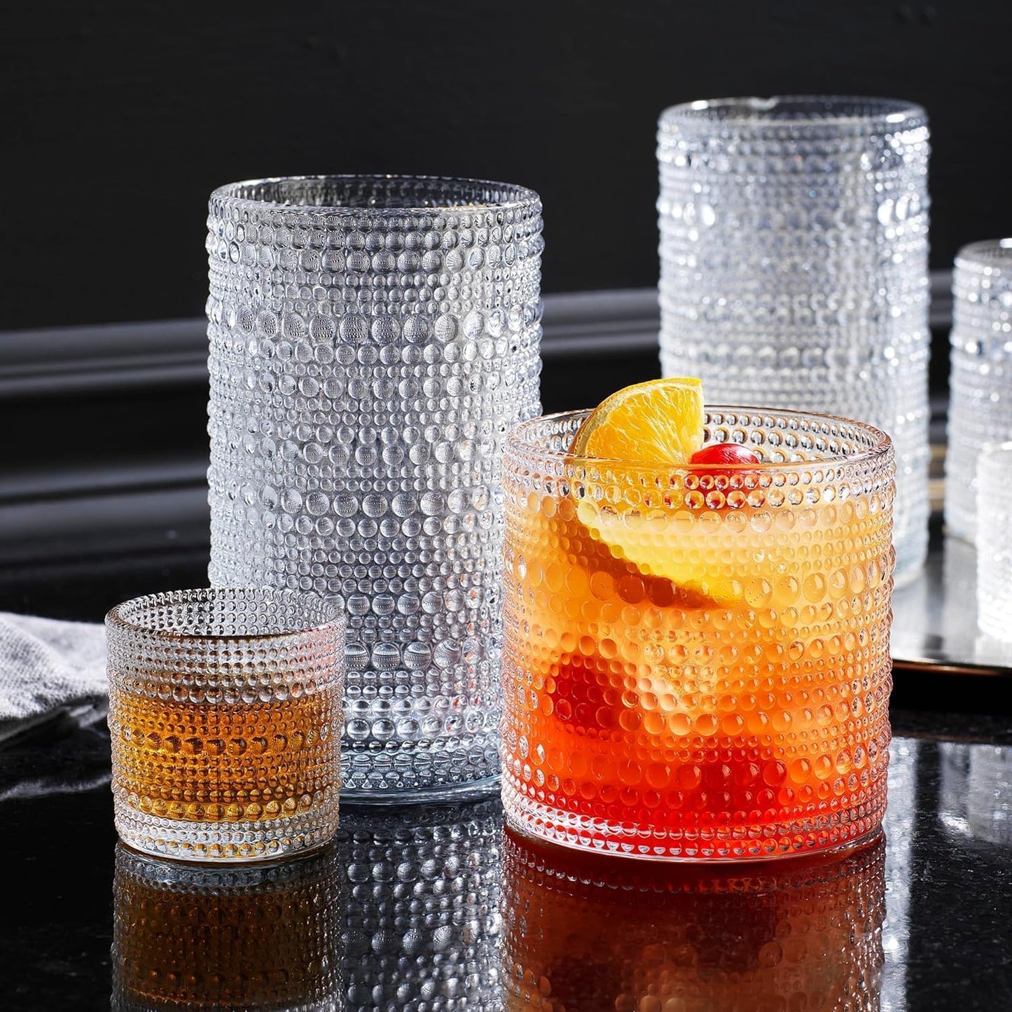 2 Gallon Glass Drink Dispenser, hobnail Drink Dispensers for Parties, Beverage Dispenser with Stand and Glass Lid, 100% Leakproof Spigot, Ideal for Lemonade, Juice, Laundry Detergent Dispenser