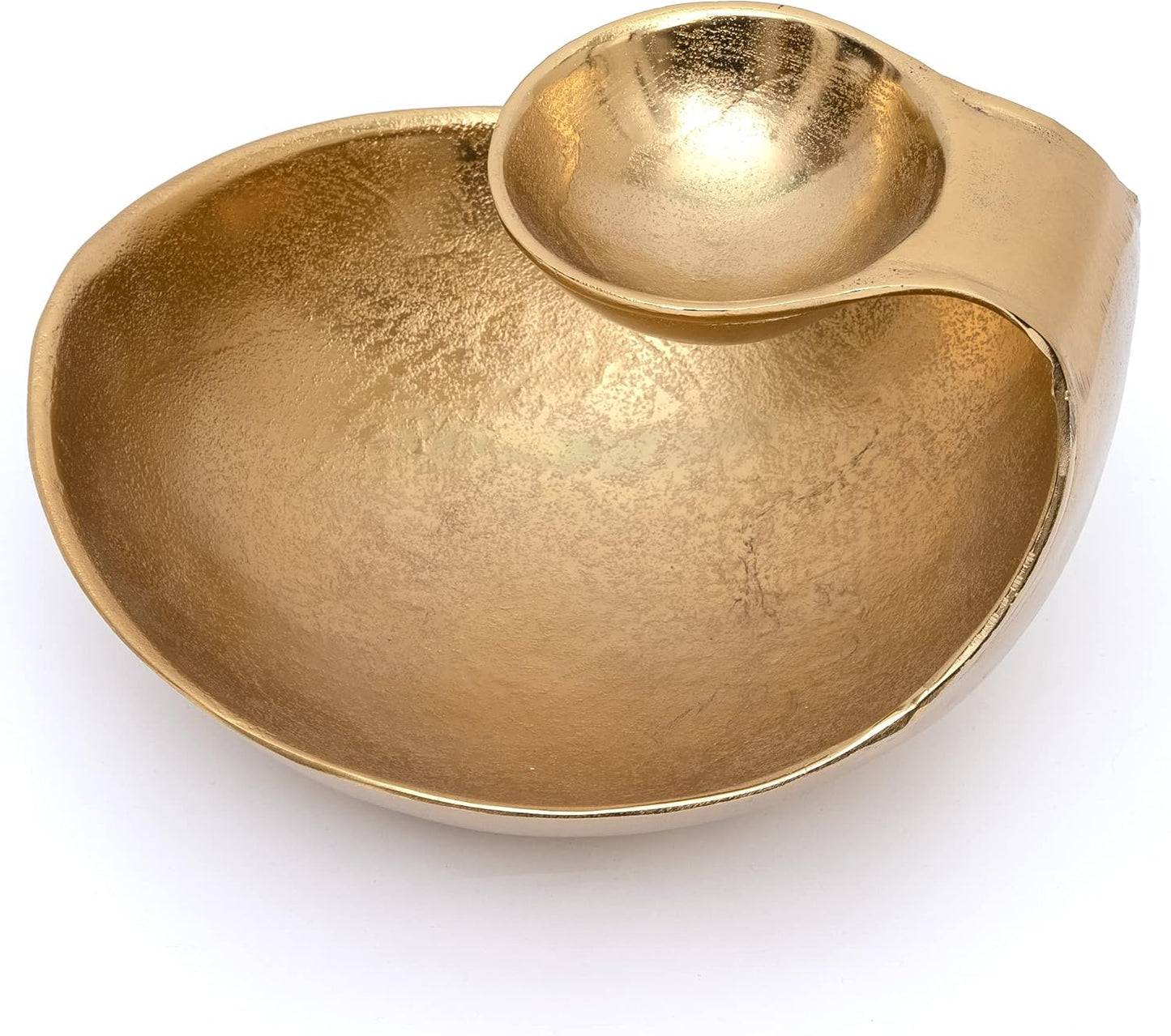 9 Cluster Decorative Bowls Bright Gold Brass Snack Tray Bowl Chip & Dip Serving Piece Strong Brass Centerpiece Beautiful Room Accent & Entertaining Parties Home Decor Wedding Gifts 22 Inch Decorative