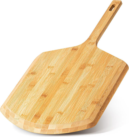 Pizza Peel 16 Inch, Natural Bamboo Pizza Board for Transferring & Serving