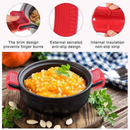 8 Pcs Non-Slip Silicone Hot Handle Holder & Assist Grips, Potholder for Cast Iron Skillets, Heat Resistant Handle Cover Sleeve for Frying Pans, Casserole, Cookware Handles, Lake Blue