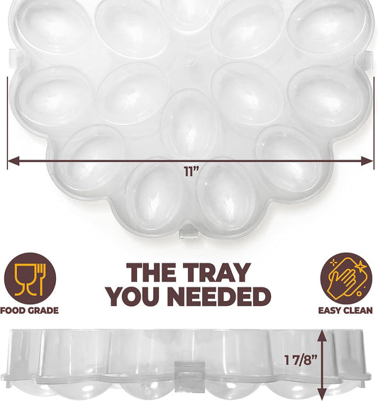 Shop Square Egg Carrier with Lid - 18 Slot Tray for Party, Easter, Thanksgiving - Reusable Egg Platter with Secure Lid (3 Pack)