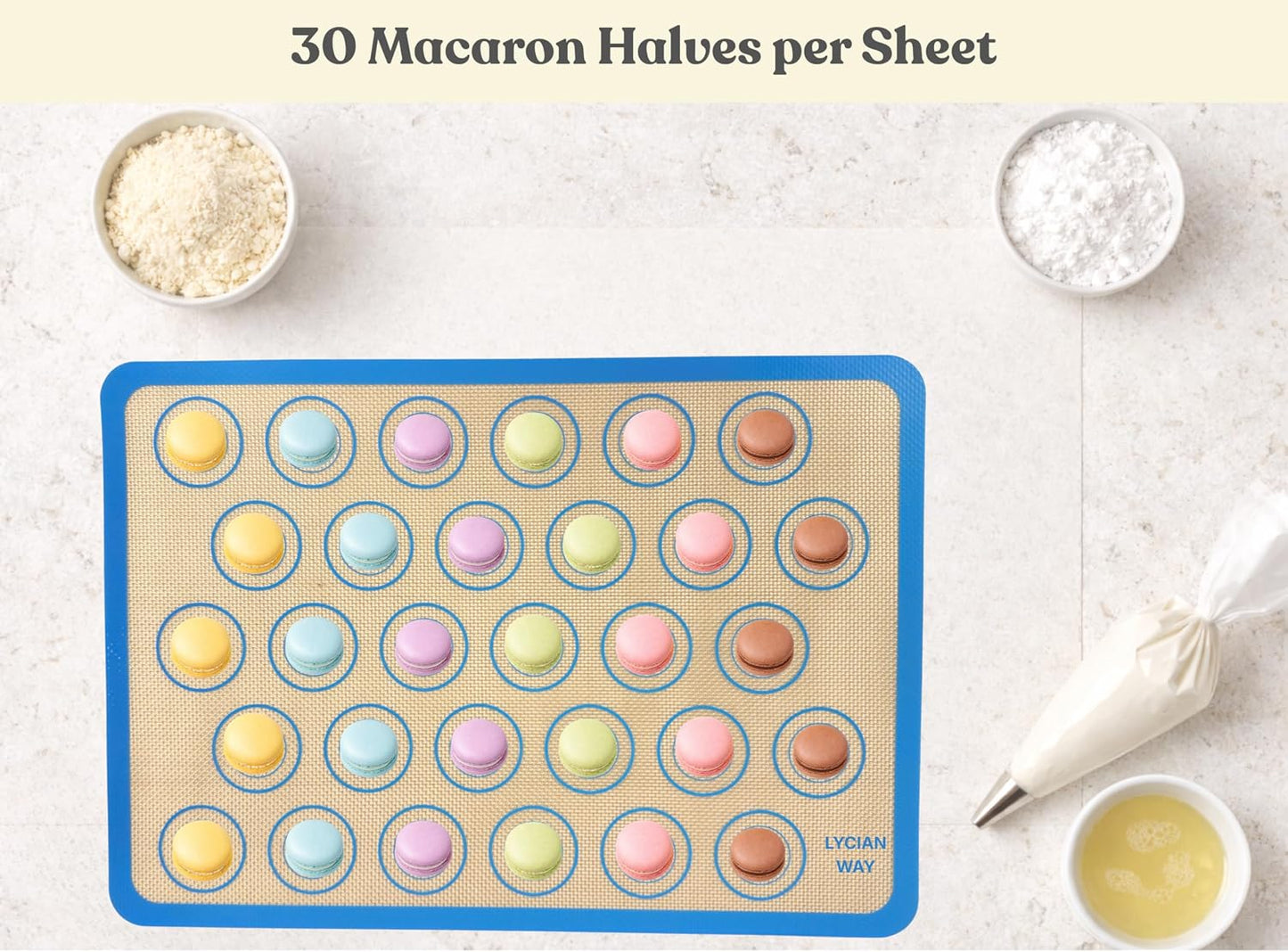 Silicone Pastry Mat with Measurements, 28 x 20 Inch Extra Thick Non-Slip Nonstick XL Baking Mat for Dough Rolling, Kneading, Fondant and Pie, Red