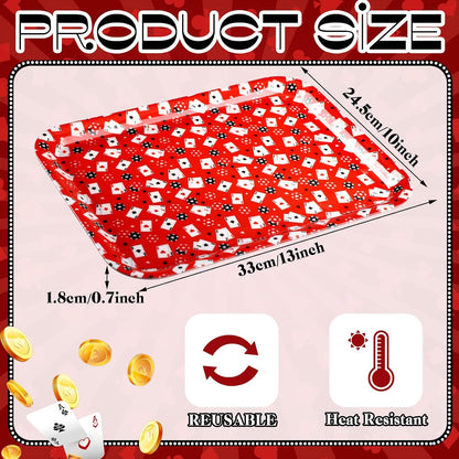 Rtteri 3 Pcs 13 x 10 Inch Valentine's Day Serving Trays Large Plastic Valentine Platters Reusable Serving Dishes Rectangle Pink Heart Candy Snack Food Tray for Valentines Day Wedding Party Table Decor