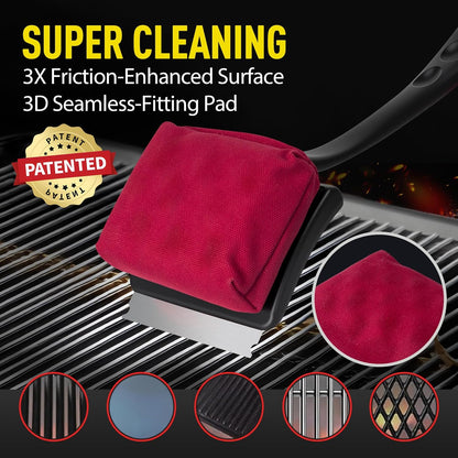 19" Large Bristle-Free Steam Grill Brush,No Bristle Shedding – Safe Grill Accessories for Cast Iron, Porcelain& Charcoal Grills,Ultra-Strong Outdoor Grill Cleaner