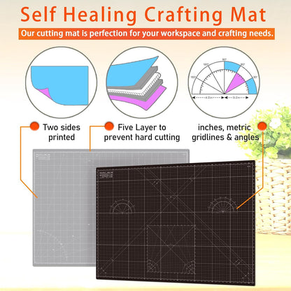 Self Healing Cutting Mat A3 12"x 18" Double Sided Pink Mat