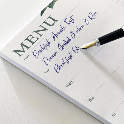 Weekly Meal Planner with Shopping List Magnetic Notepad, Size 8" x 11.5", Meal Planning and Grocery List Notepad for Fridge, Eucalyptus Design