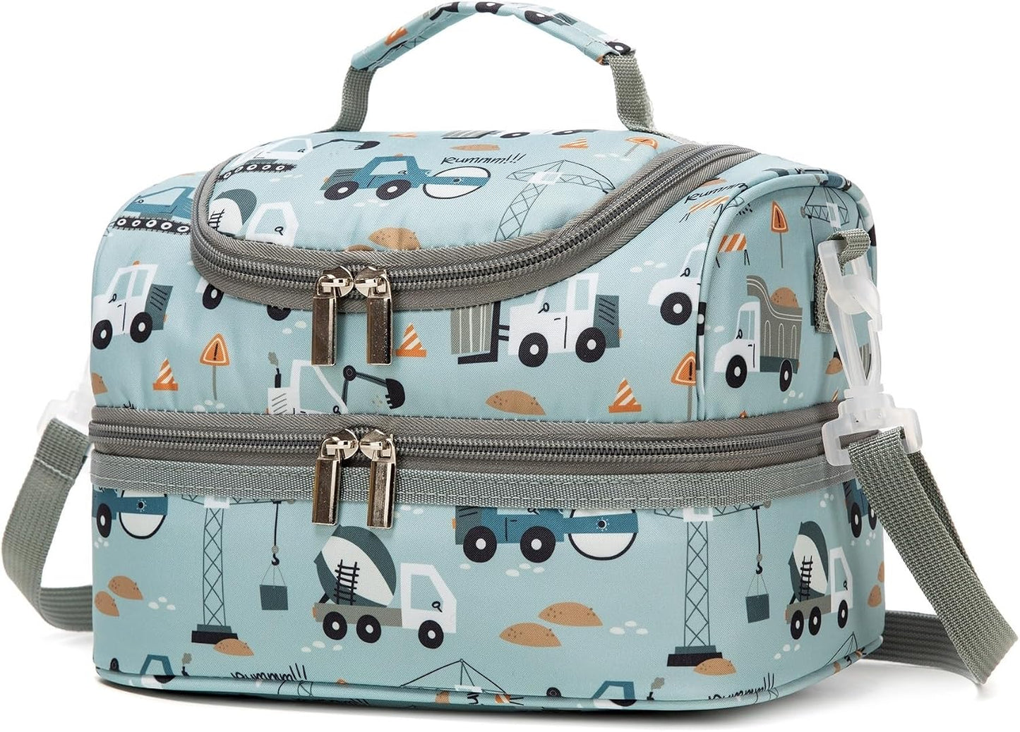 Insulated Kids Dual Compartment Lunch Bags Tote for Girls Boys Toddler School Picnic Food Cooler Thermal with Strap Lunch Boxes Blue Unicorn