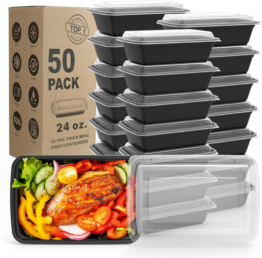 WGCC Meal Prep Containers, 50Pack [38OZ] Food Storage Containers With Lids, Reusable Food Prep Containers, To Go Containers With Lids, BPA-free, Stackable, Microwave/Dishwasher/Freezer Safe