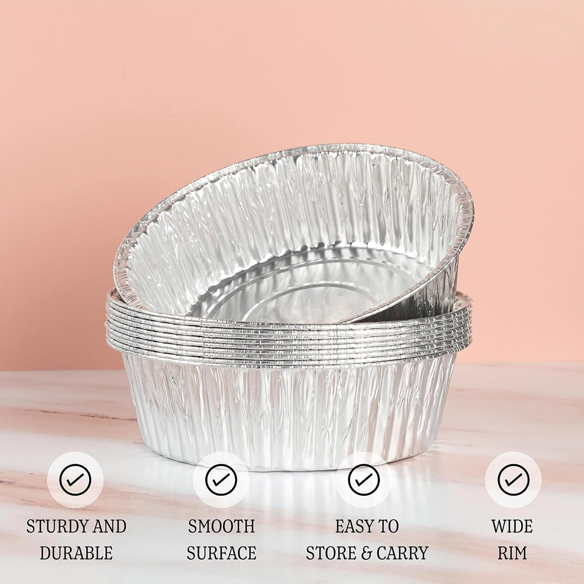 PLASTICPRO 6'' Inch Round Tin Foil Pie Pans Disposable Pack of 20
