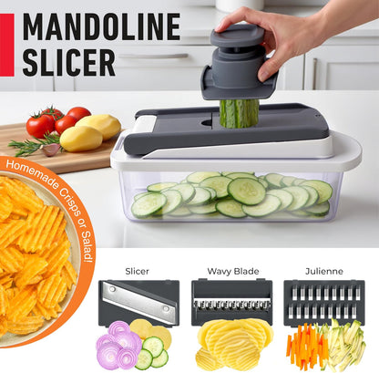MUELLER HOME Pro-Series 10-in-1 Stainless Steel Multi Vegetable Chopper
