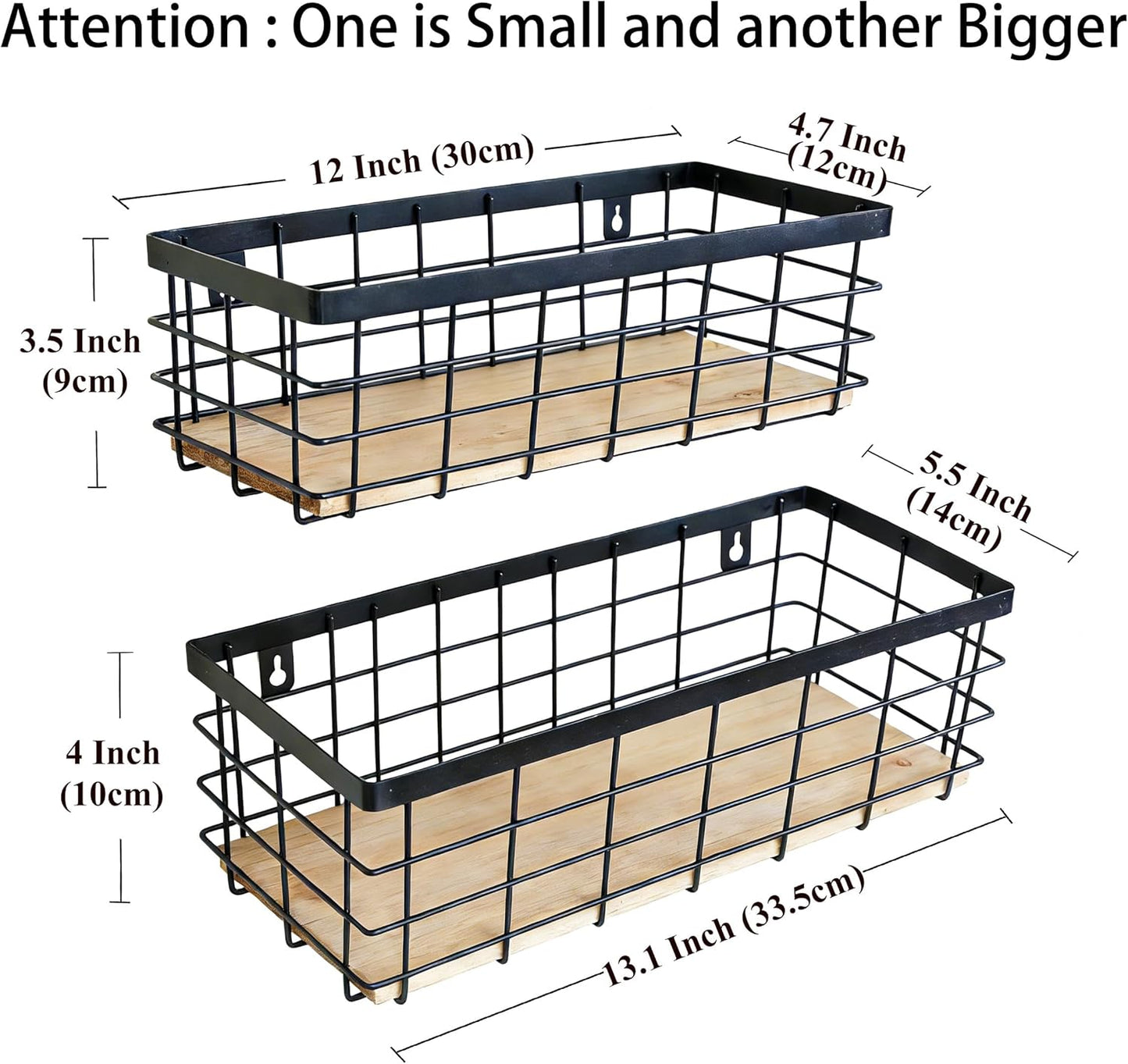 ShabbyDecor Metal Wire Basket with Handles Storage Organizer Stackable Organizing bin for Cabinet Shelf Countertop Under Sink Pantry for Kitchen,Bathroom,Laundry Closet, 1 Pack