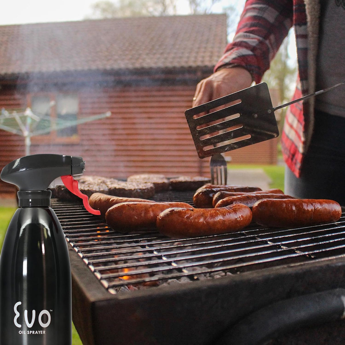 Evo Oil Sprayer 18/8 Stainless Steel, Non-Aerosol for Olive, Cooking Oils, and Vinegars, Silver, 16-Ounce Capacity