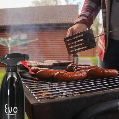 Evo Oil Sprayer 18/8 Stainless Steel, Non-Aerosol for Olive, Cooking Oils, and Vinegars, Silver, 16-Ounce Capacity