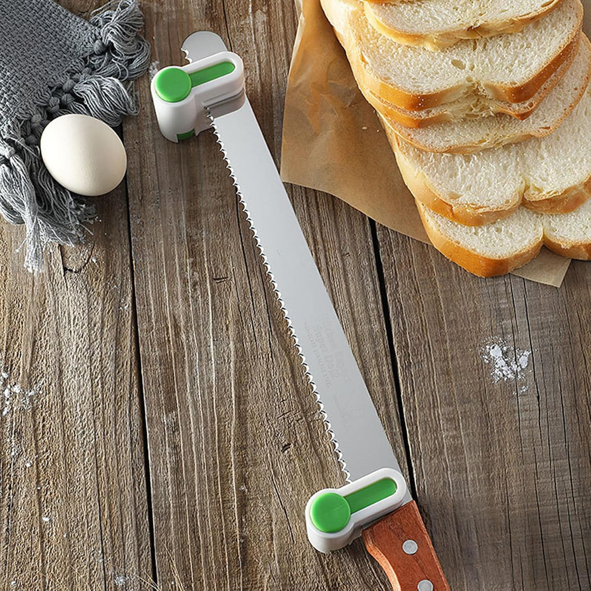 T TOVIA 2 Sets Cake Slicer Tool & Cake Leveler 5 Layers Adjustable - Green
