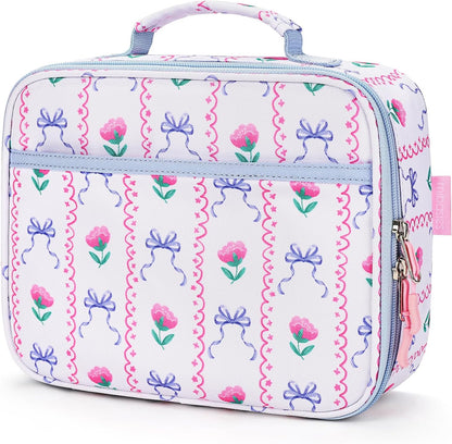 mibasies Kids Lunch Box for Girls Toddler, Insulated and Reusable Lunch Bag for School, Pink Rainbow