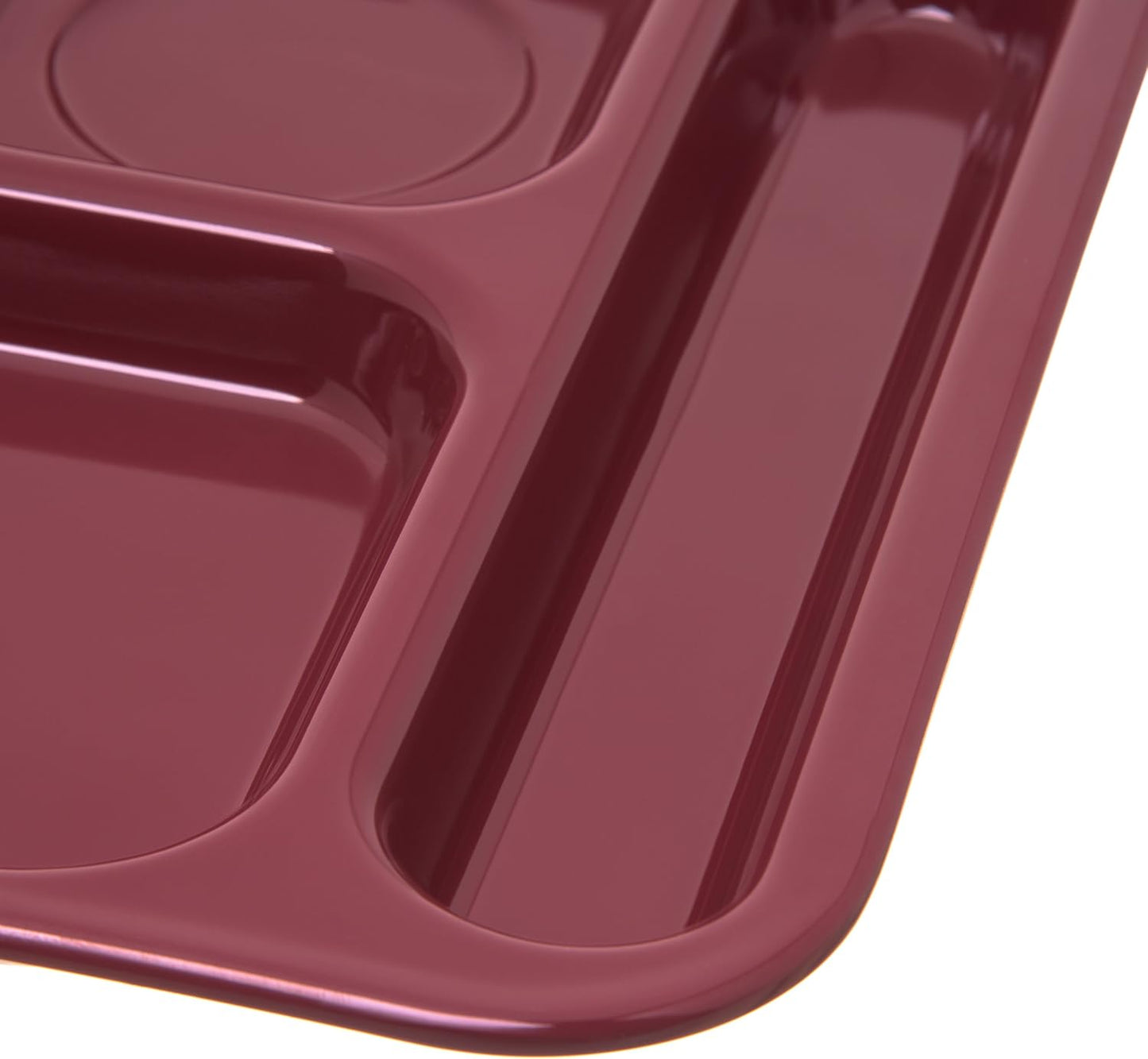 Carlisle FoodService Products Melamine Lunch Tray with 4 Compartments, Right Handed Cafeteria Tray with Divided Compartments for Food, 10" x 9.75", Dark Blue