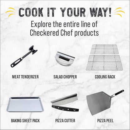 Checkered Chef Pizza Peel - Foldable 13" x 15" Aluminum Spatula Paddle