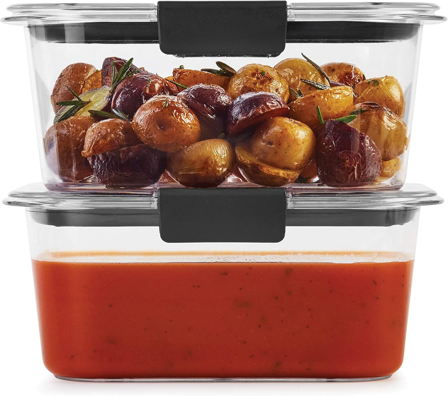 Rubbermaid Brilliance BPA Free Airtight Food Storage Containers with Lids, Set of 4 (4.7 Cup) Ideal for Lunch, Meal Prep, and Leftovers