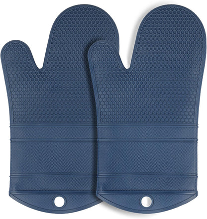Yutat Silicone Oven Mitts - Oven Mitts and Pot Holders Sets Made of Non-Slip & BPA-Free Silicone, High Heat Resistant 500 Degrees, Perfect for Kitchen Cooking Baking BBQ, Peak Green