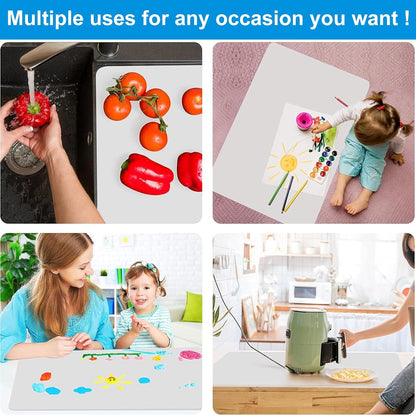 AECHY Extra Large Silicone Mat 78.74”x19.69”x0.08”, Multipurpose Silicone Mat Thick Heat Resistant Mat Shipped Rolled Up Kitchen Counter Mat Nonslip Silicone Mats for Kitchen Counter Translucent