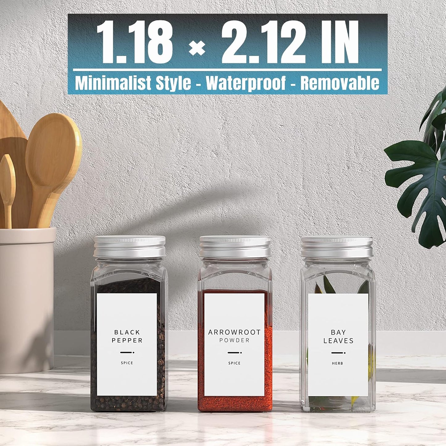 Neatsure 284 Pantry Labels with 112 Expiration Date Labels for Food Containers, Preprinted Stickers Booklet for Storage Bins, Minimalist Kitchen Labels for Organizing