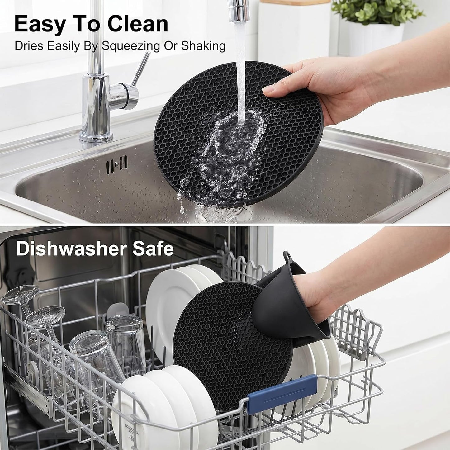 12 Pack Silicone Oven Mitts and Pot Holders Sets Non Slip Mini Oven Gloves Heat Resistant Extra Long Trivet Pads Cooking Gloves with Soft Cotton Lining for Kitchen Counter Table Placemats
