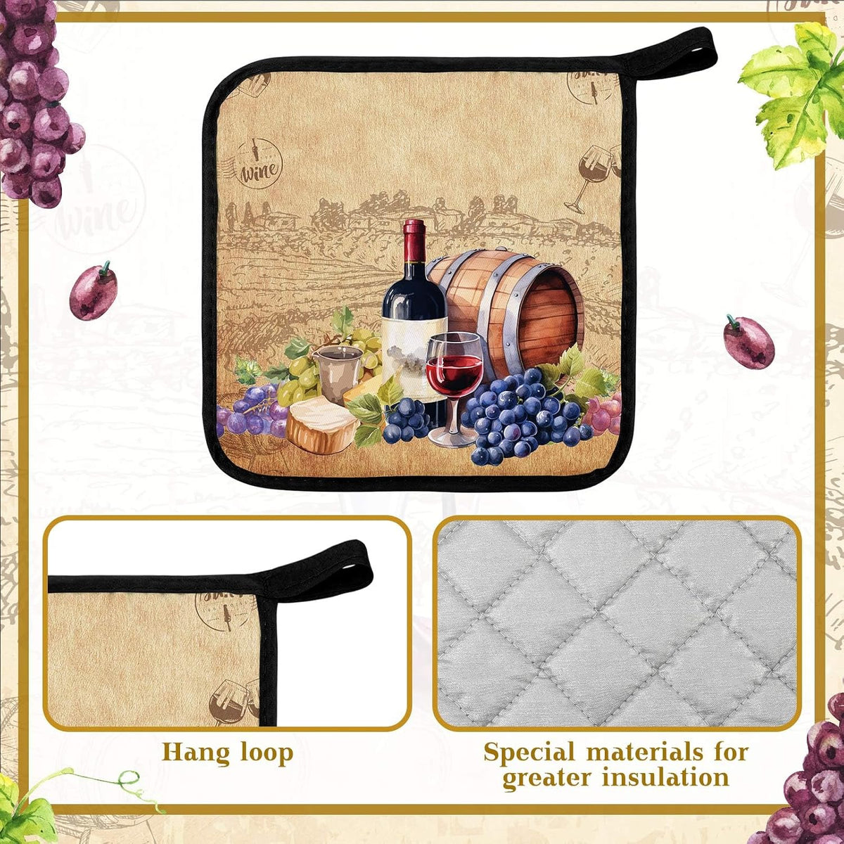 Bencailor 12 Pcs Christmas Wildflower Pot Holders with Pocket