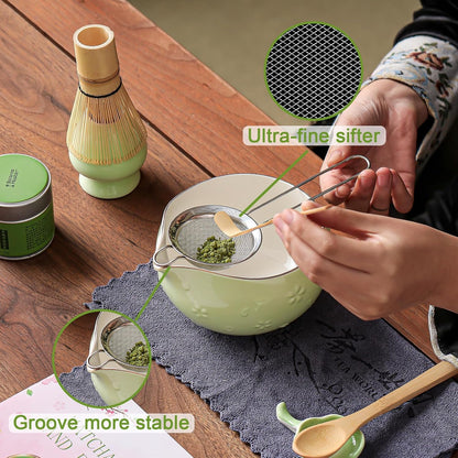 Matcha Whisk, Handcrafted Bamboo Whisk for Matcha Powder (Yellow)
