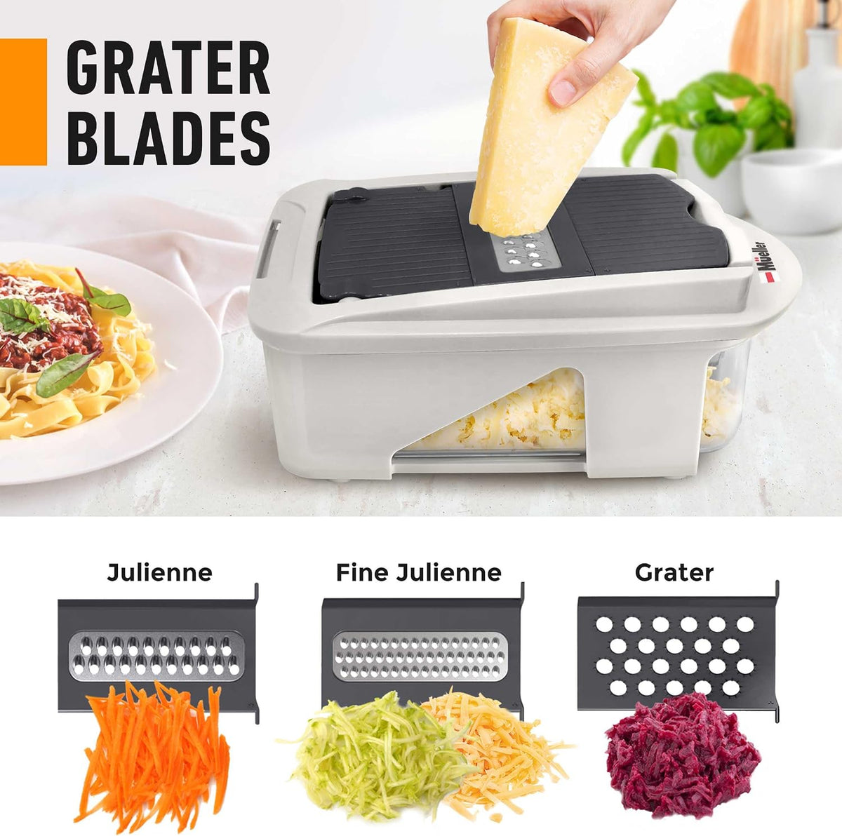 MUELLER HOME Pro-Series 10-in-1 Stainless Steel Multi Vegetable Chopper